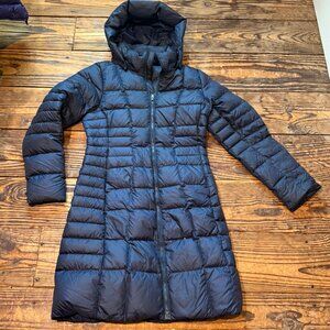 The North Face Metropolis Parka II Insulated Down Puffer Womens Small Navy Blue